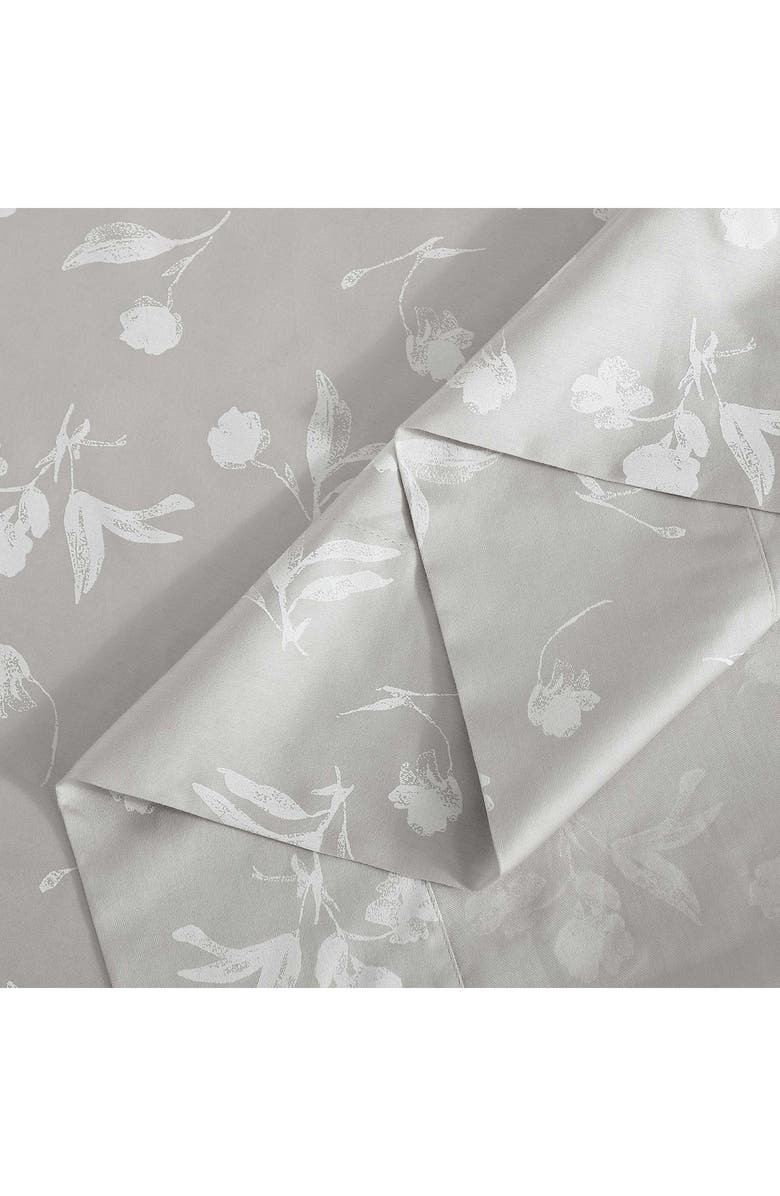 Calvin Klein White Flowers 300 Thread Count Sateen Sheet Set, Alternate, color, Flax