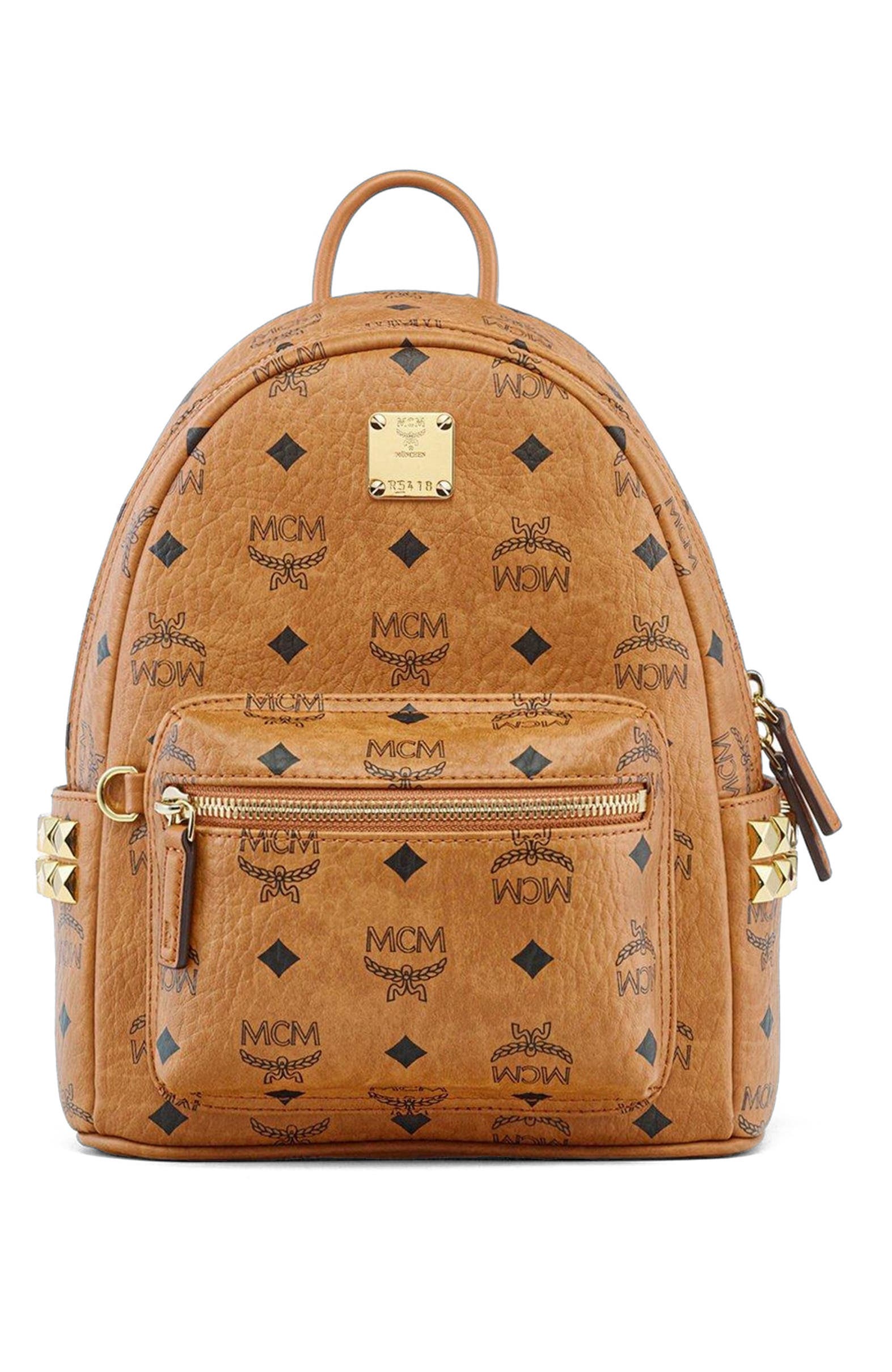 Mini Stark Side Studs Backpack in Visetos, Alternate, color, Brown