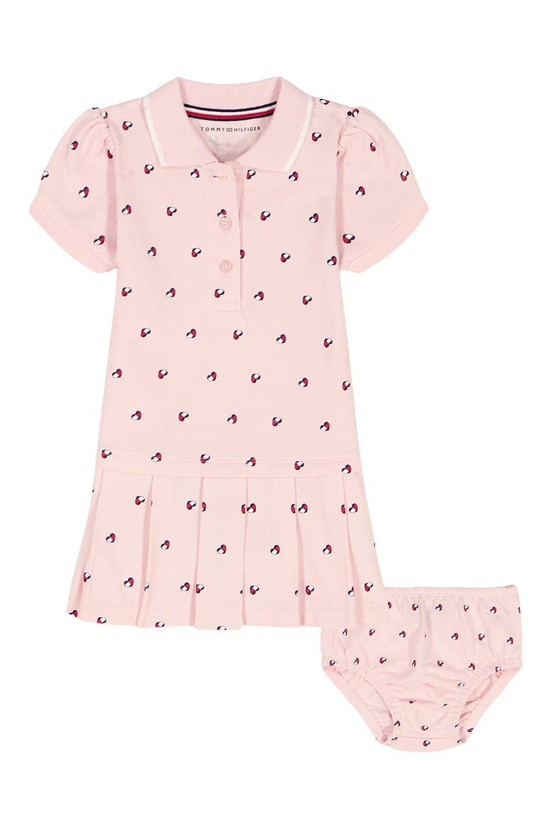 Heart Polo Dress & Bloomers Set, Main, color, DARK PINK
