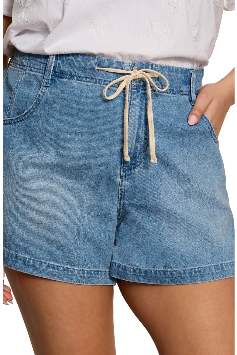 Idyll Tie Waist Denim Shorts, Alternate, color, SERENADE BLUE