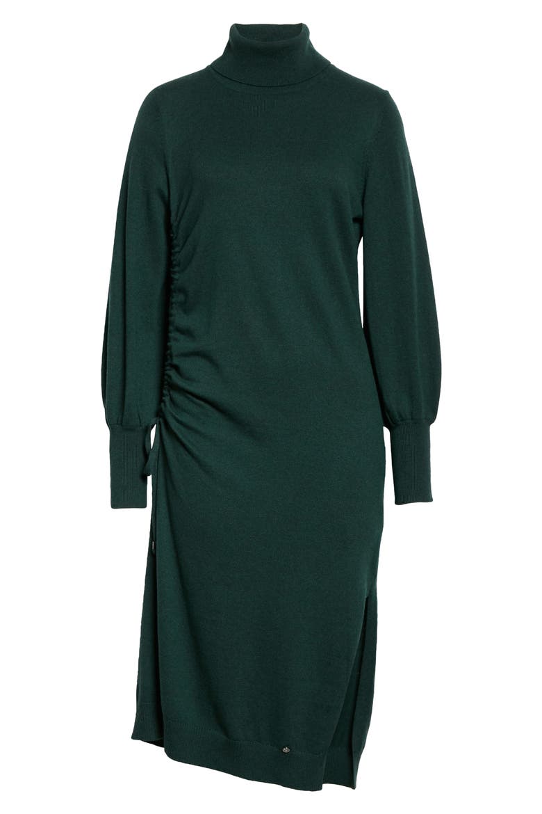 Aavvaa Long Sleeve Cotton & Wool Blend Sweater Dress, Alternate, color, GREEN