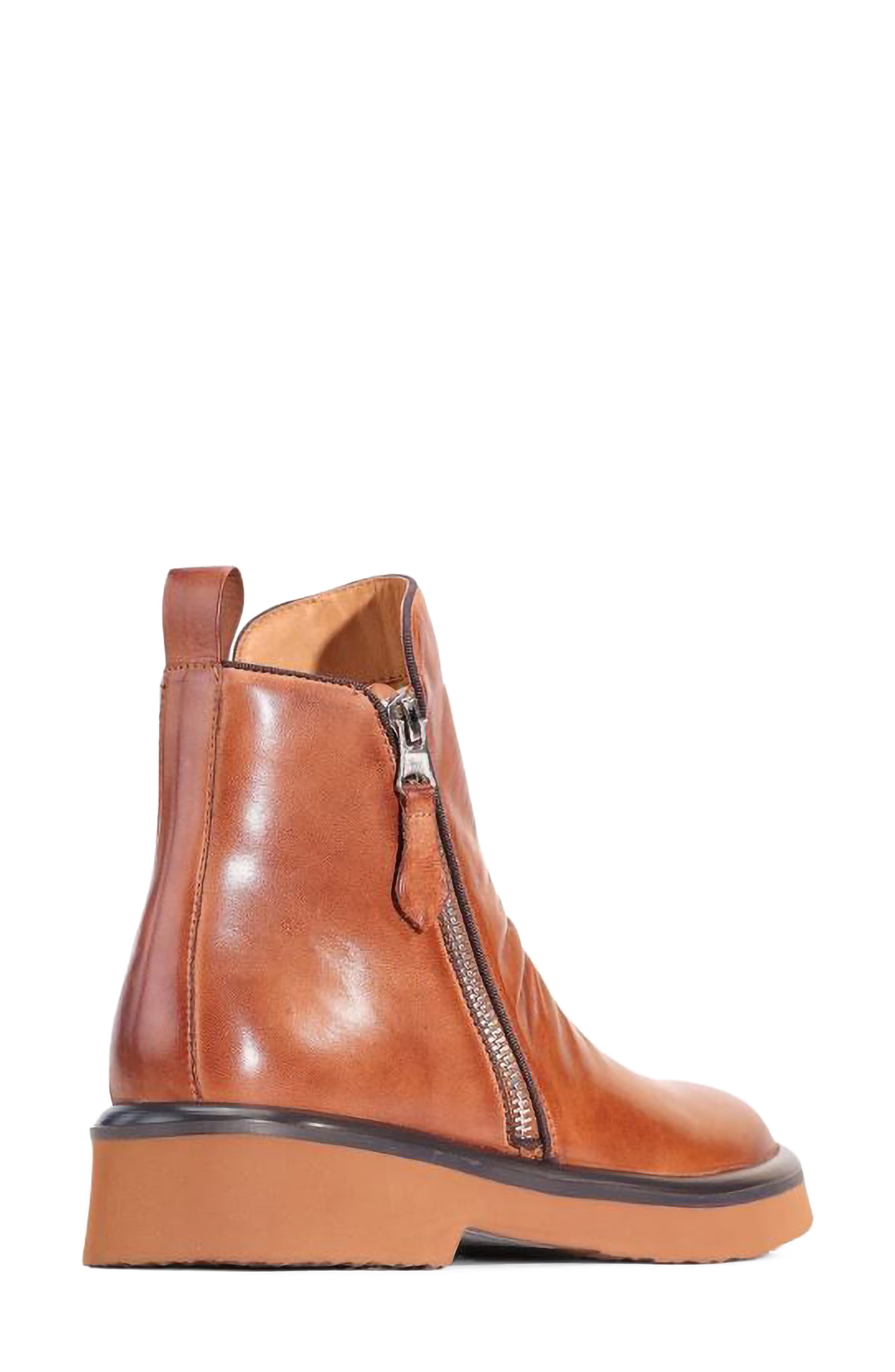 Theona Scrunch Leather Boot, Alternate, color, BRANDY
