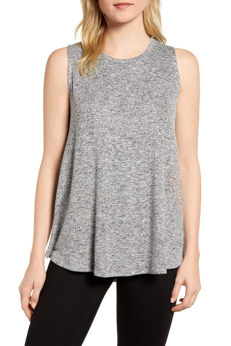 Gibson x Living in Yellow Millie Cozy Muscle Tank (Nordstrom Exclusive), Main, color, HEATHER GREY MARLED