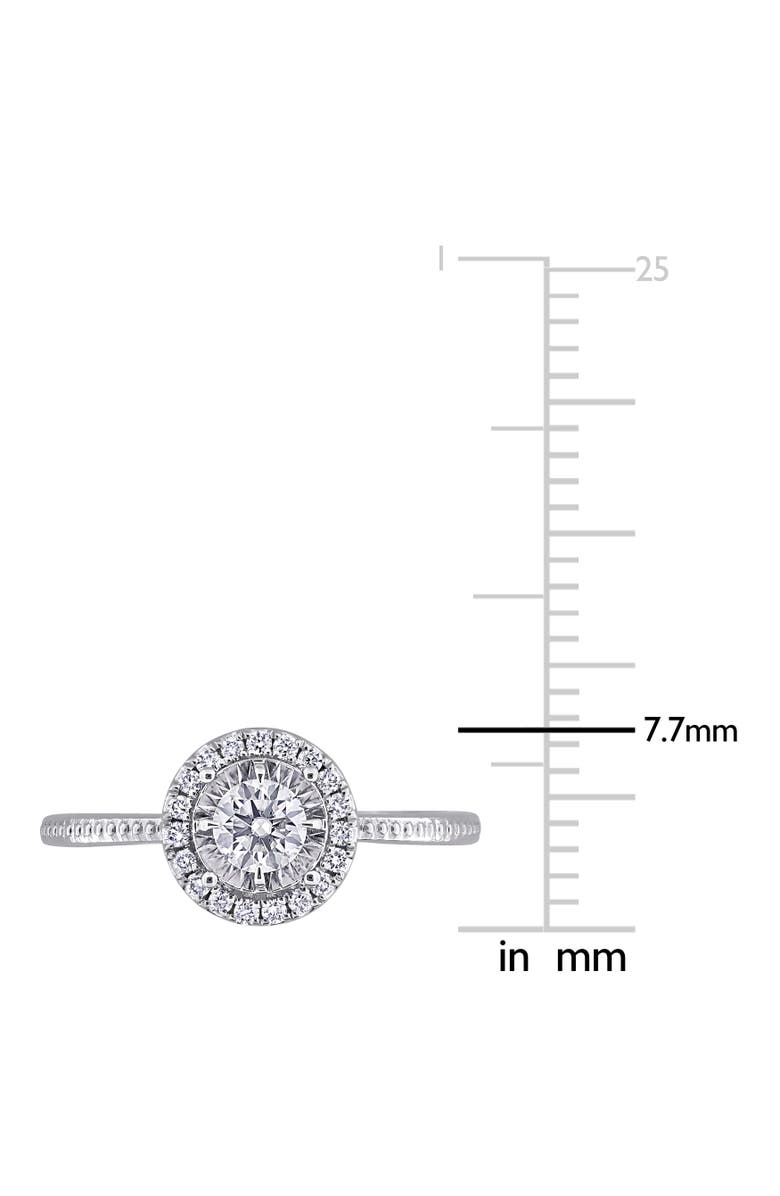 Julianna B. 3/8 ctw Lab-Grown Diamond Halo Ring 18k, Alternate, color, White Gold