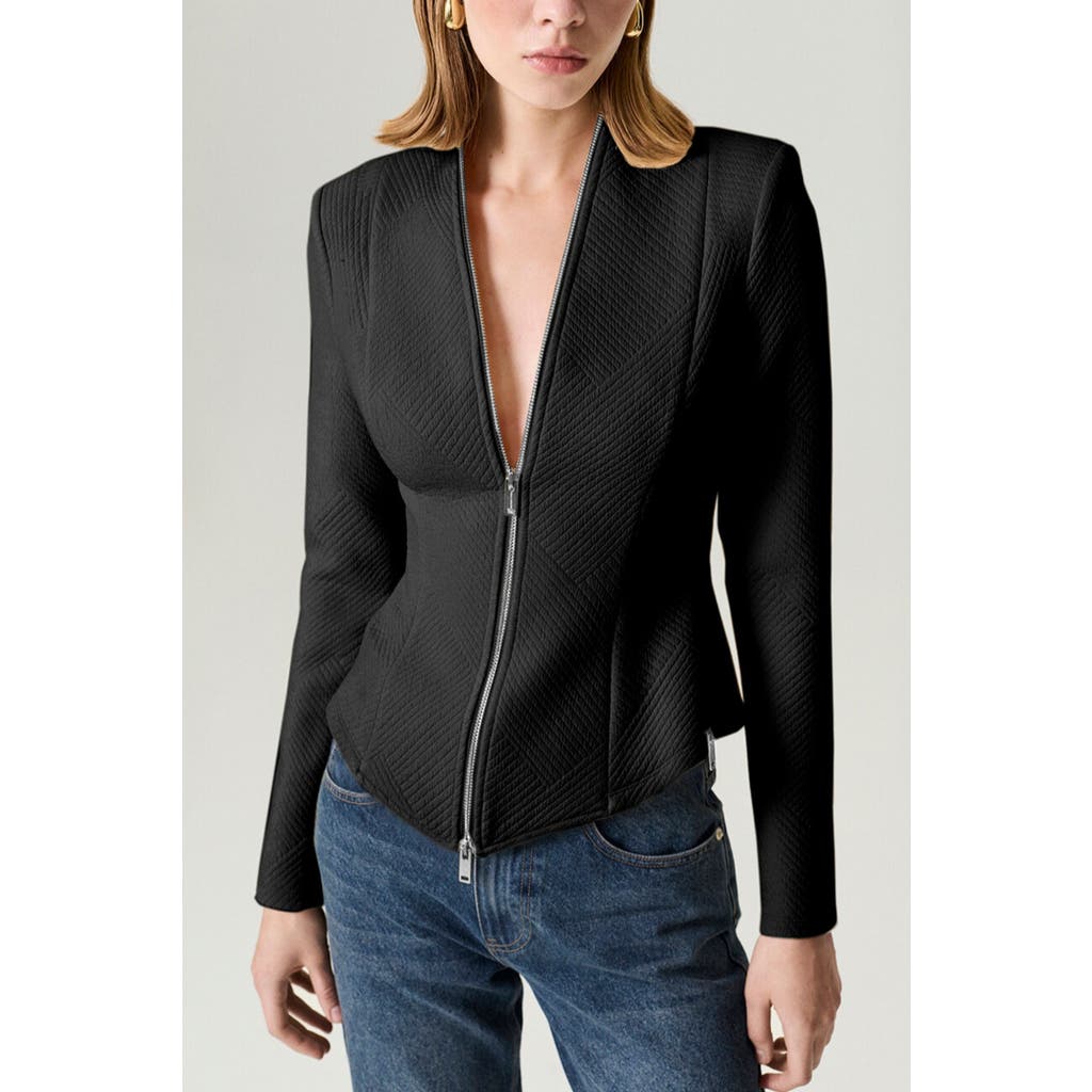 Nocturne Zippered Blouse In Black