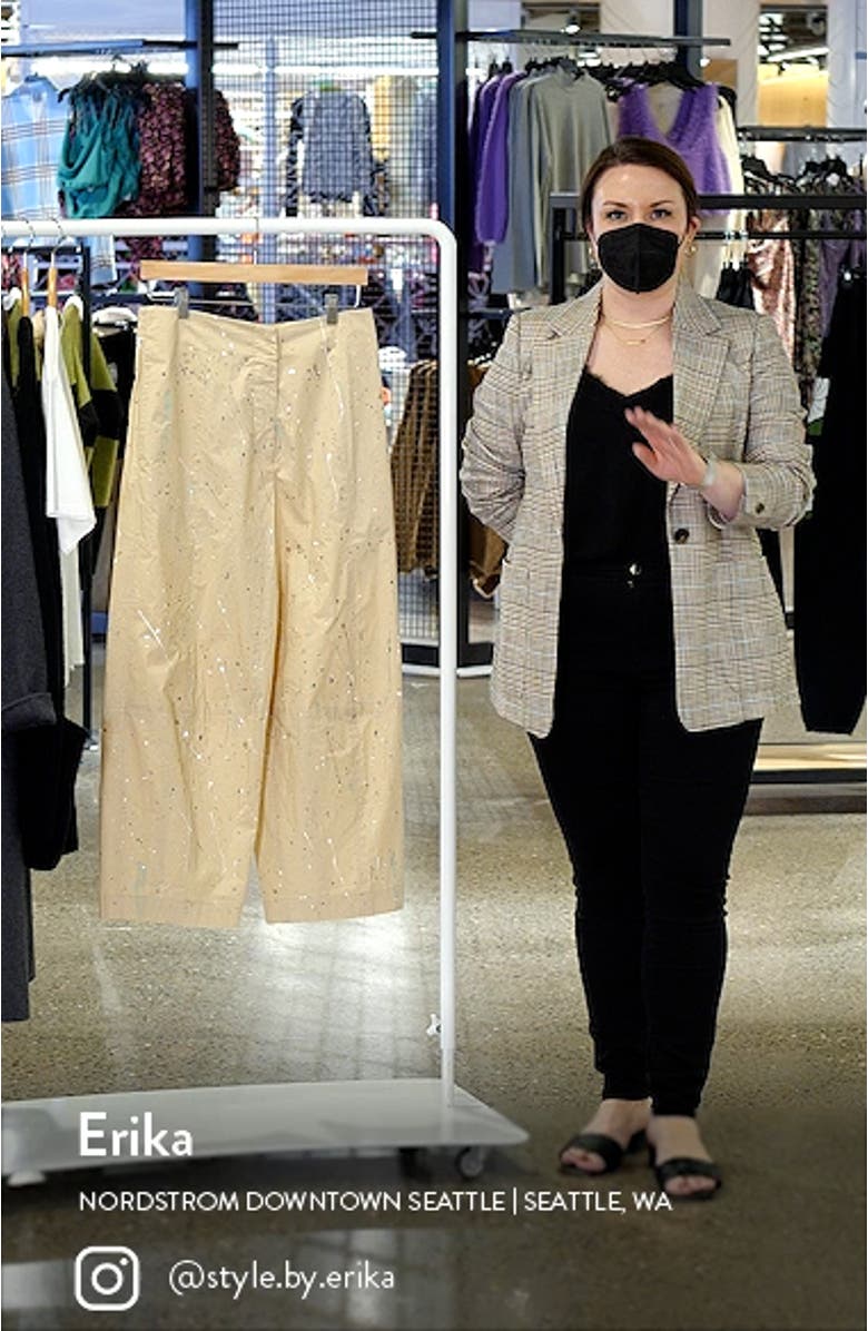 Cotton Poplin Wide Leg Crop Pants, sales video thumbnail