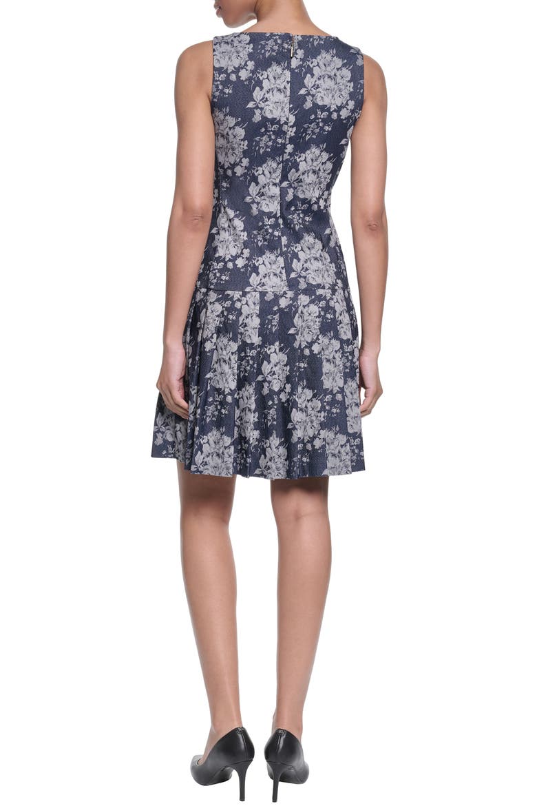 Sleeveless Denim Jacquard Minidress, Alternate, color, INDIGO