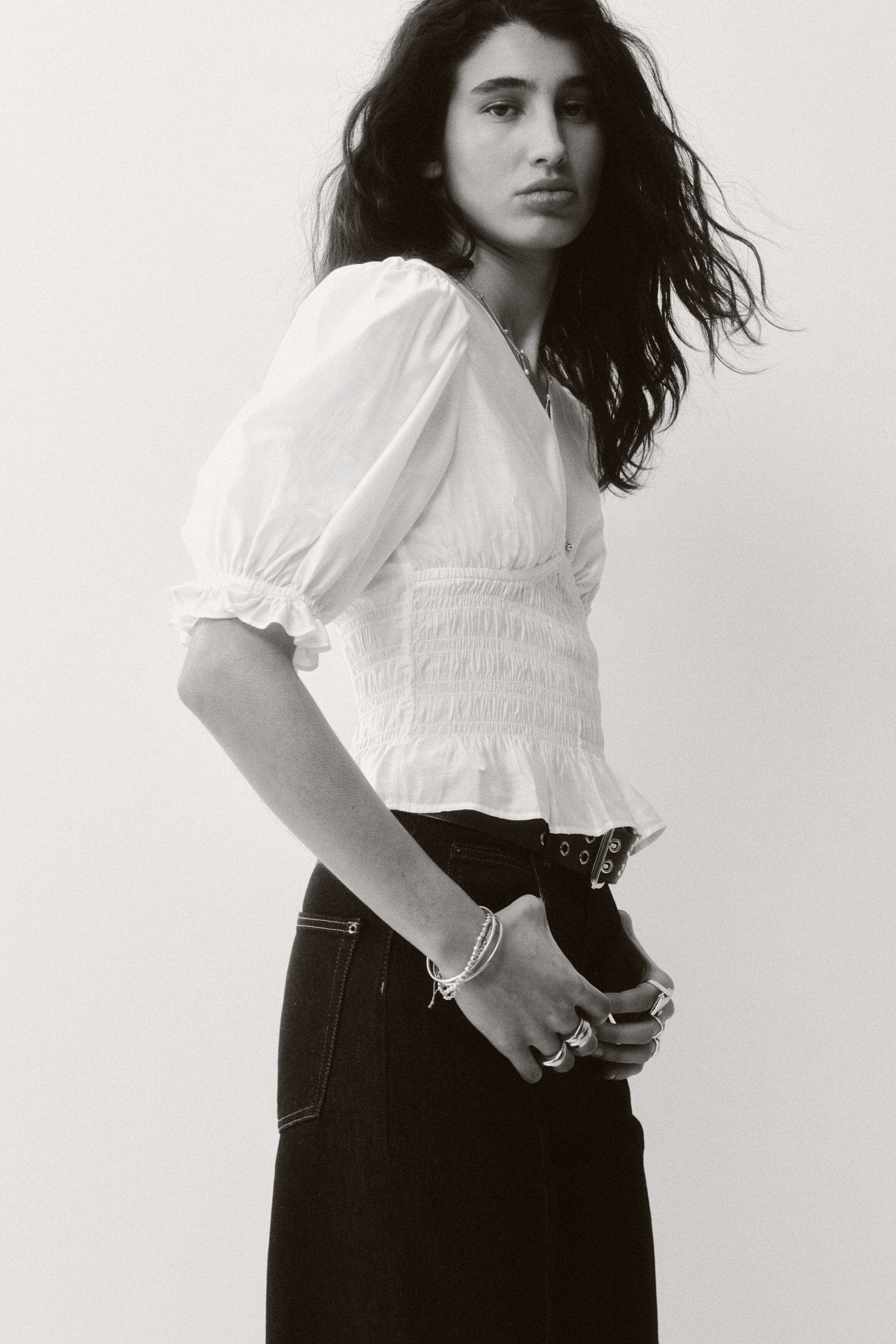 Smocked-waist blouse - image 2