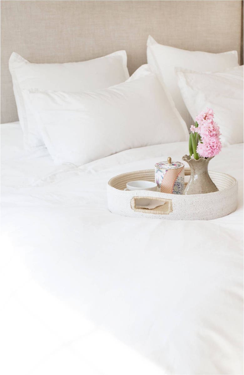 indego africa White Beaded Handle Tray, Alternate, color, White