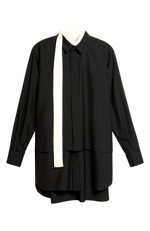 Long Sleeve Tiered Shirtdress