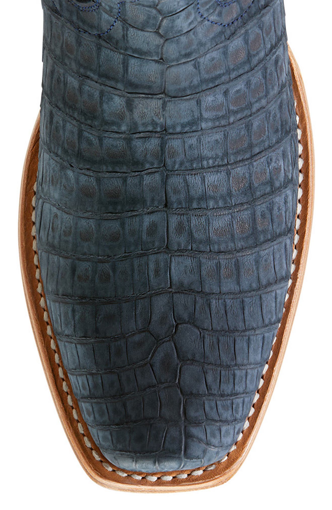 Ariat Futurity Finalist Genuine Caiman Leather Boot, Alternate, color, Navy Sueded Caiman Belly