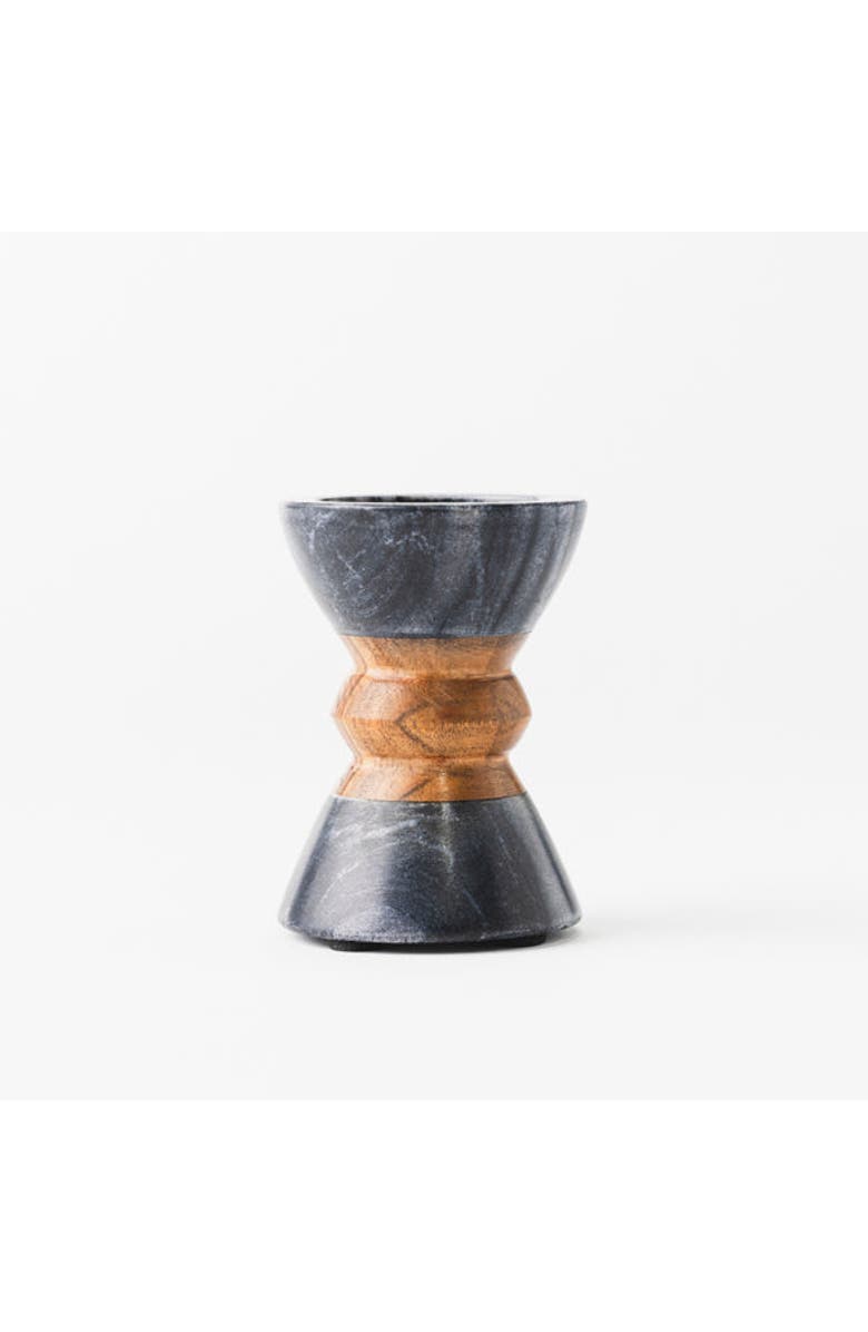 Mela Artisans Monarch Marble & Acacia Candleholders, Alternate, color, Black