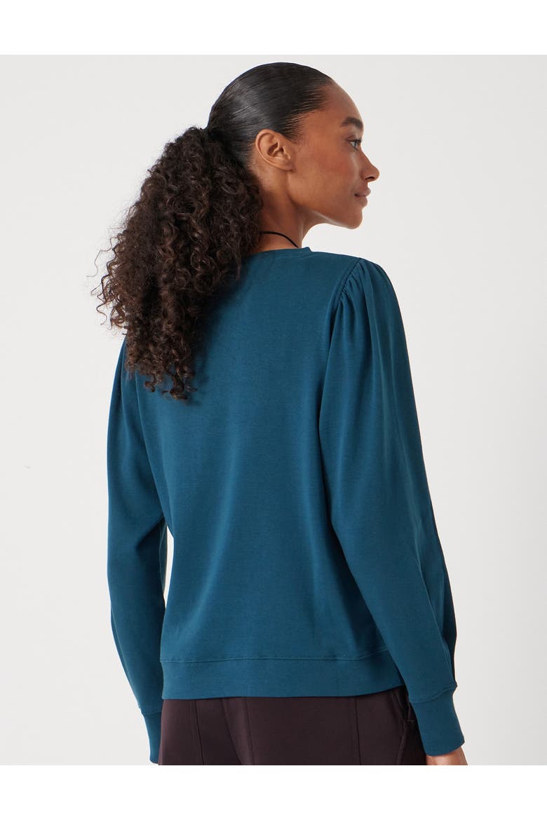 Emily Puff Sleeve Cotton Jersey Top, Alternate, color, Deep Teal