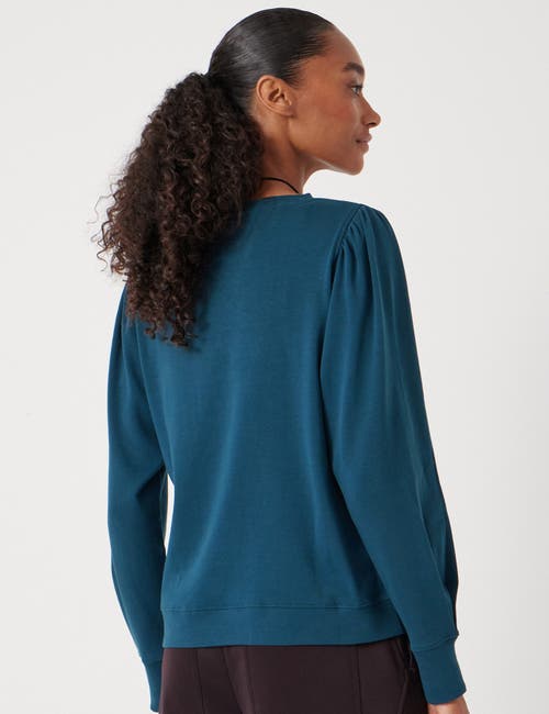 Hush Emily Puff Sleeve Cotton Jersey Top In Blue