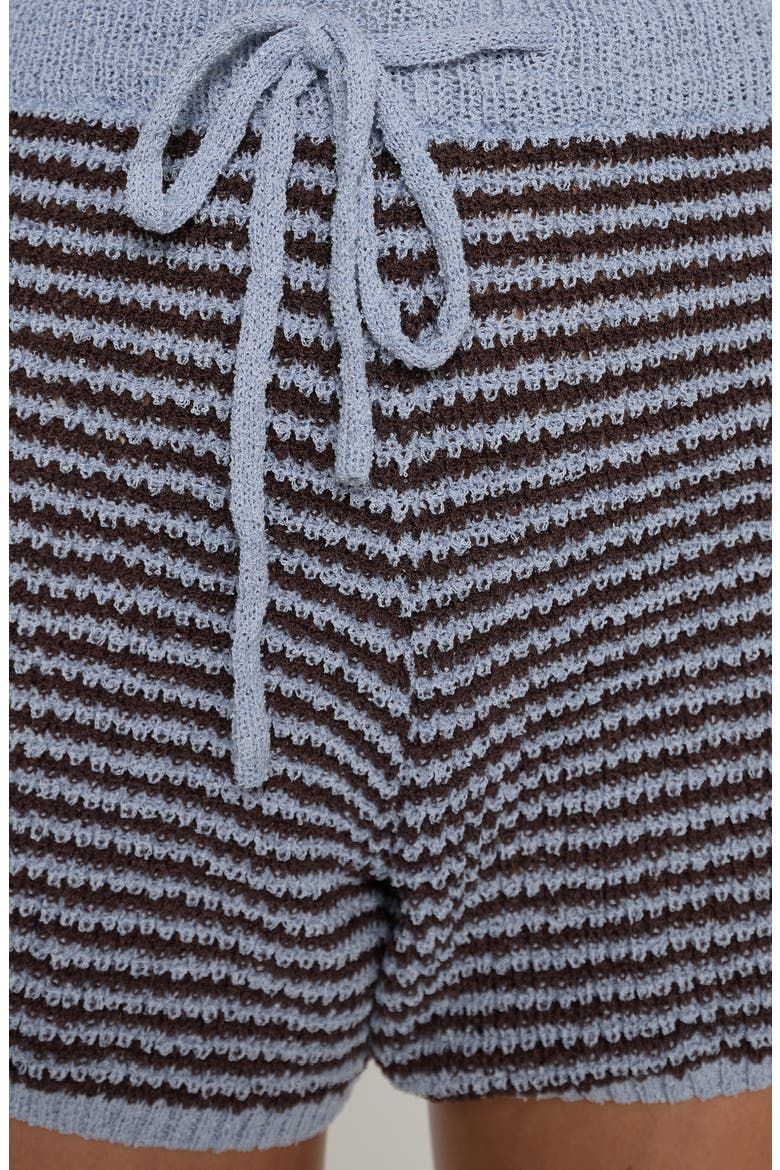 Serenique Knit Striped Shorts, Alternate, color, BLUE / CHOCOLATE