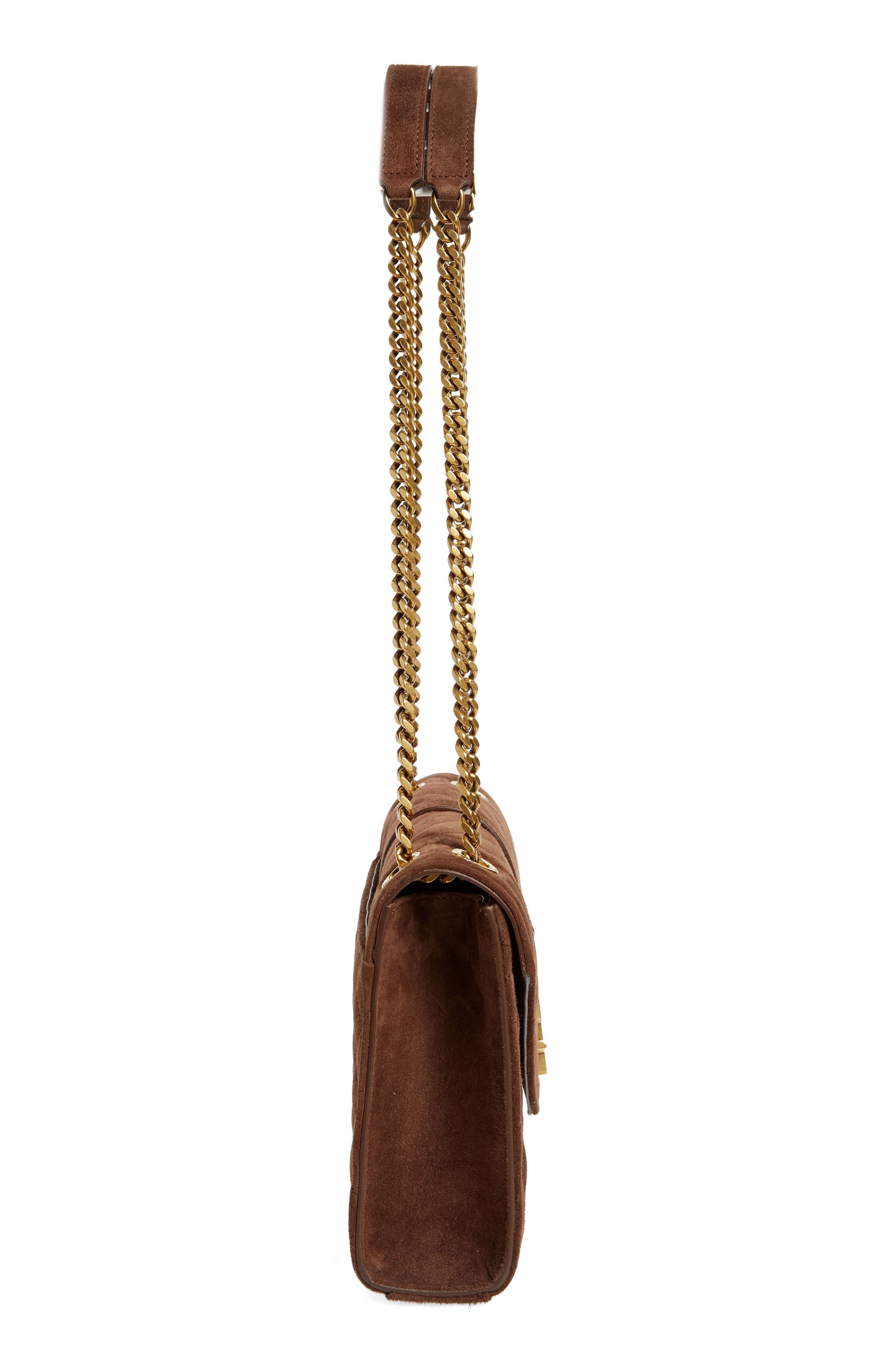 Saint Laurent Medium Envelope Suede Crossbody Bag, Alternate, color, 