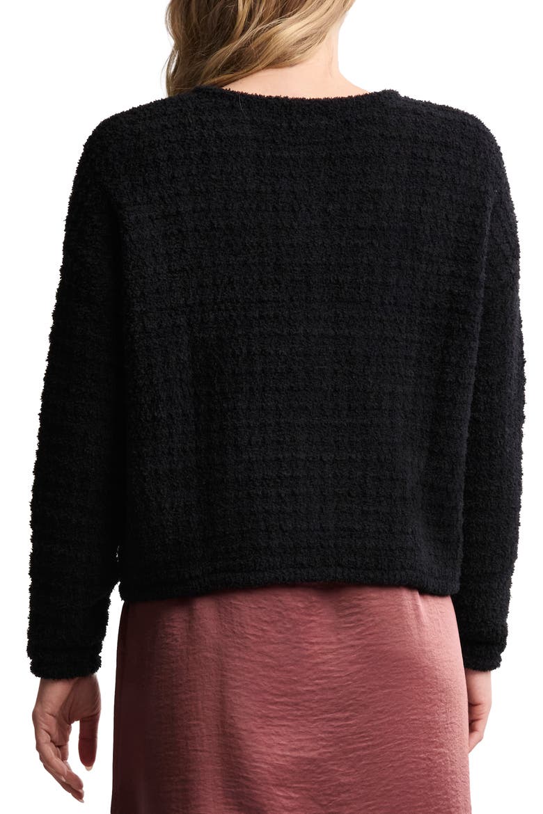 CozyChic® Textured Cardigan, Alternate, color, BLACK