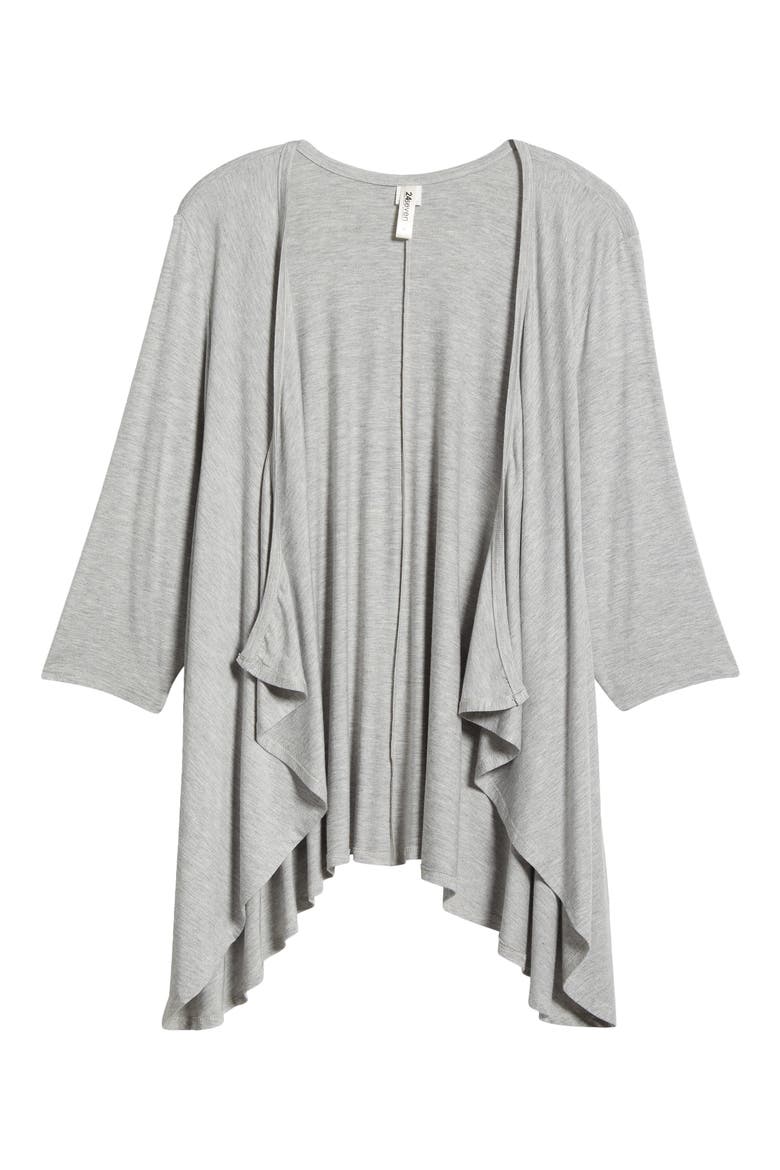 Open Front Cardigan, Alternate, color, HEATHER GREY