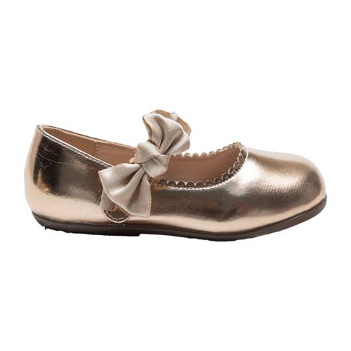 Tulleen Satin Elodie Rhinestone Bow Flats In Champagne