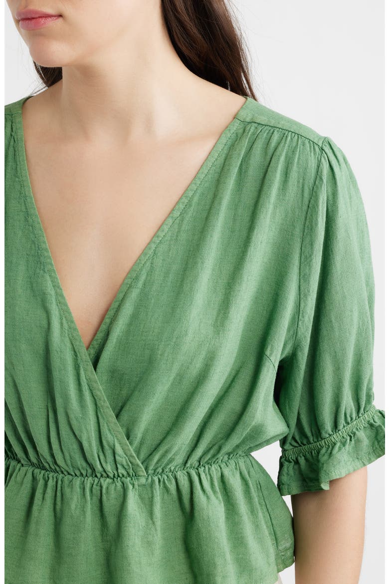 Felice Peplum Top, Alternate, color, GREEN