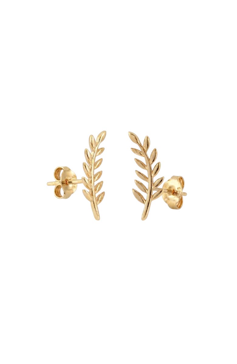 Spero London Wheat Earrings Ear Of Wheat Sterling Silver Stud Earring, Main, color, Gold