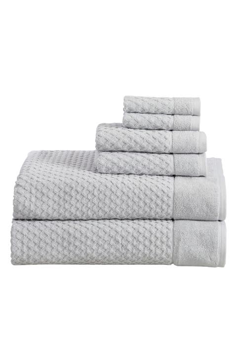 Diamond Waffle Texture 6-Piece Towel Set