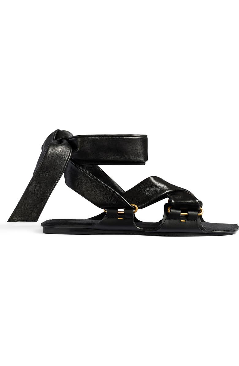 Khaite Boden Ankle Tie Sandal, Alternate, color, Black