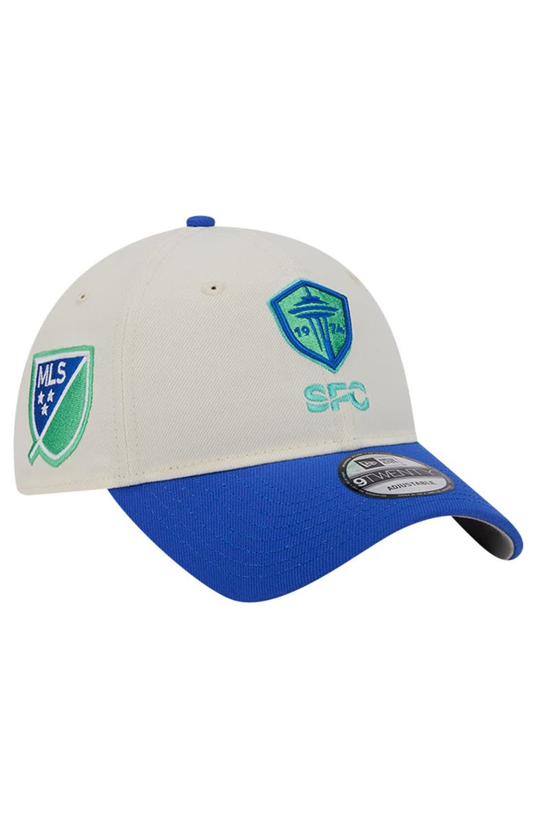 New Era Men's New Era White Seattle Sounders FC 2024 Kick Off Collection 9TWENTY Adjustable Hat, Main, color, 
