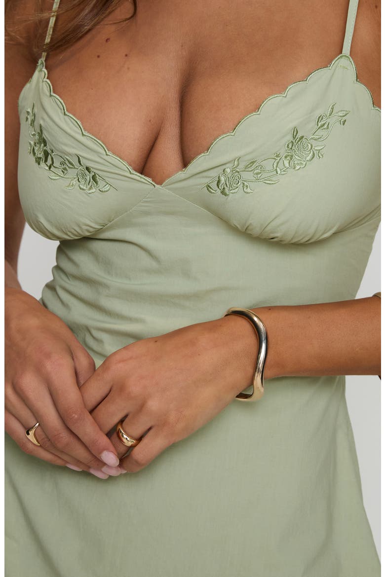 Aruba Embroidered Cotton Minidress, Alternate, color, SAGE
