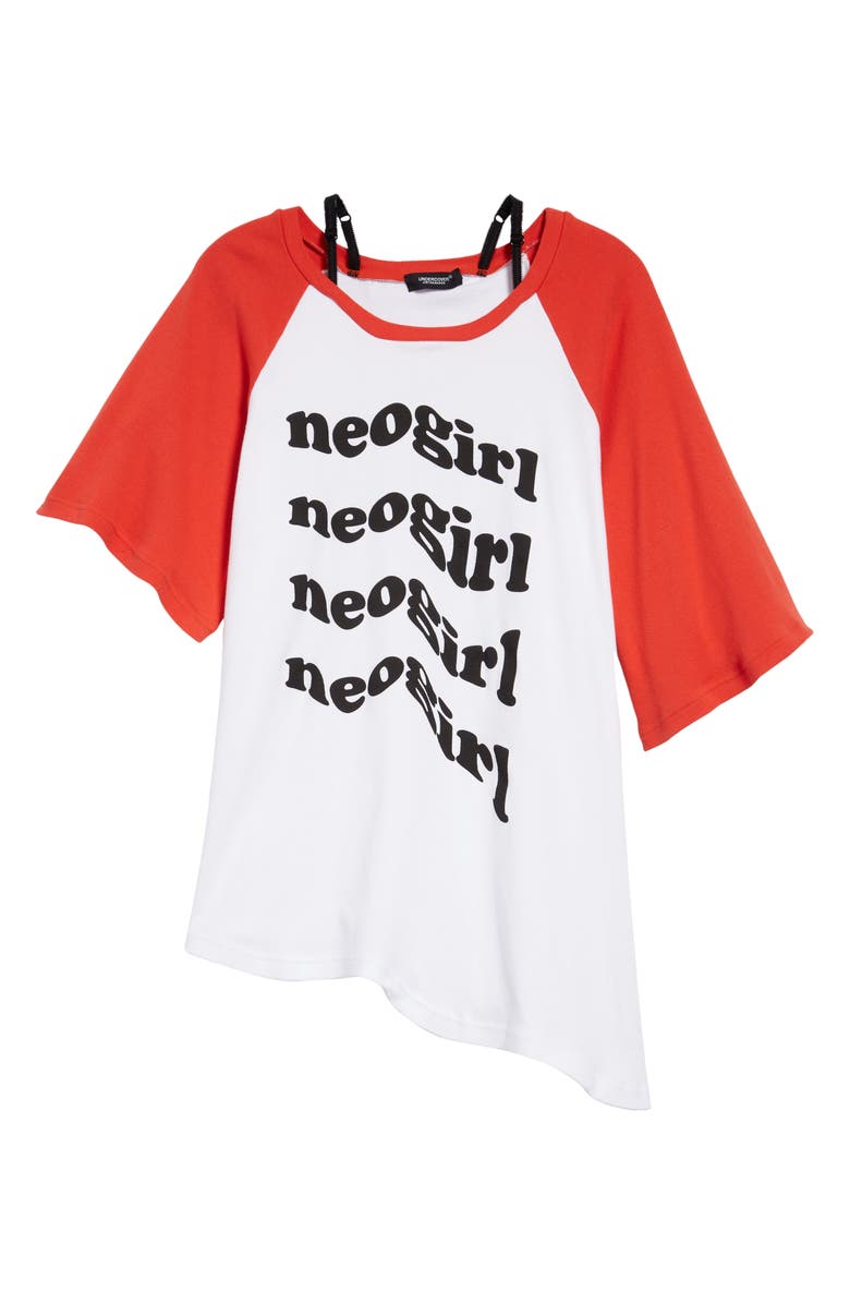 Undercover Neogirl Asymmetric Cotton Graphic Tee, Alternate, color,