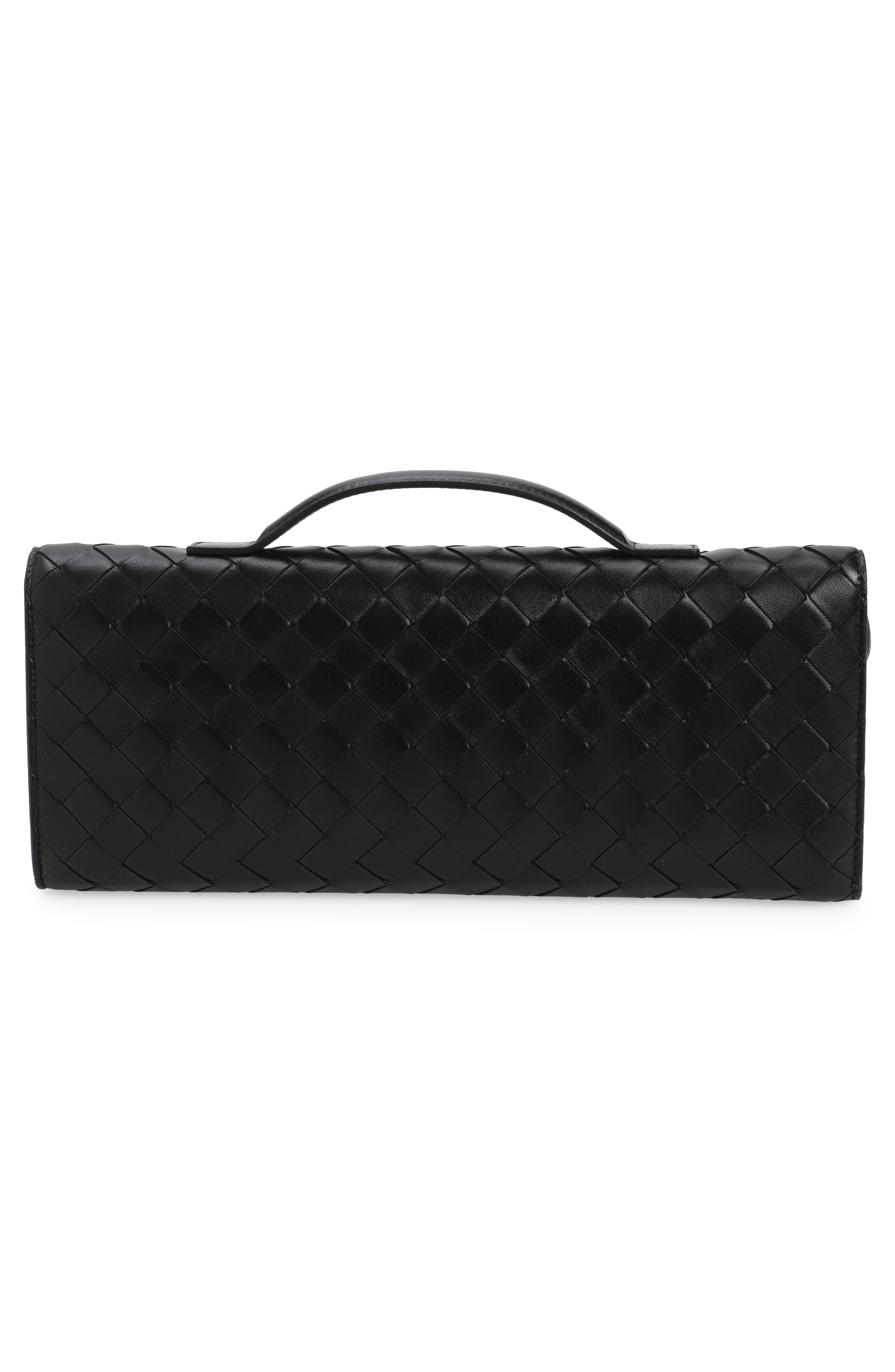 Bottega Veneta Long Andiamo Intrecciato Clutch Bag, Alternate, color, Black Brass