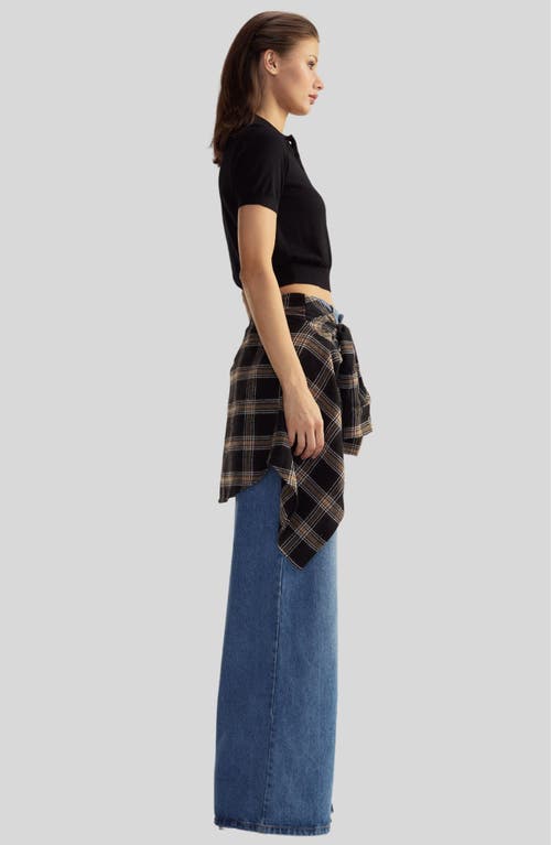 Cynthia Rowley Aspen Knit Polo In Black