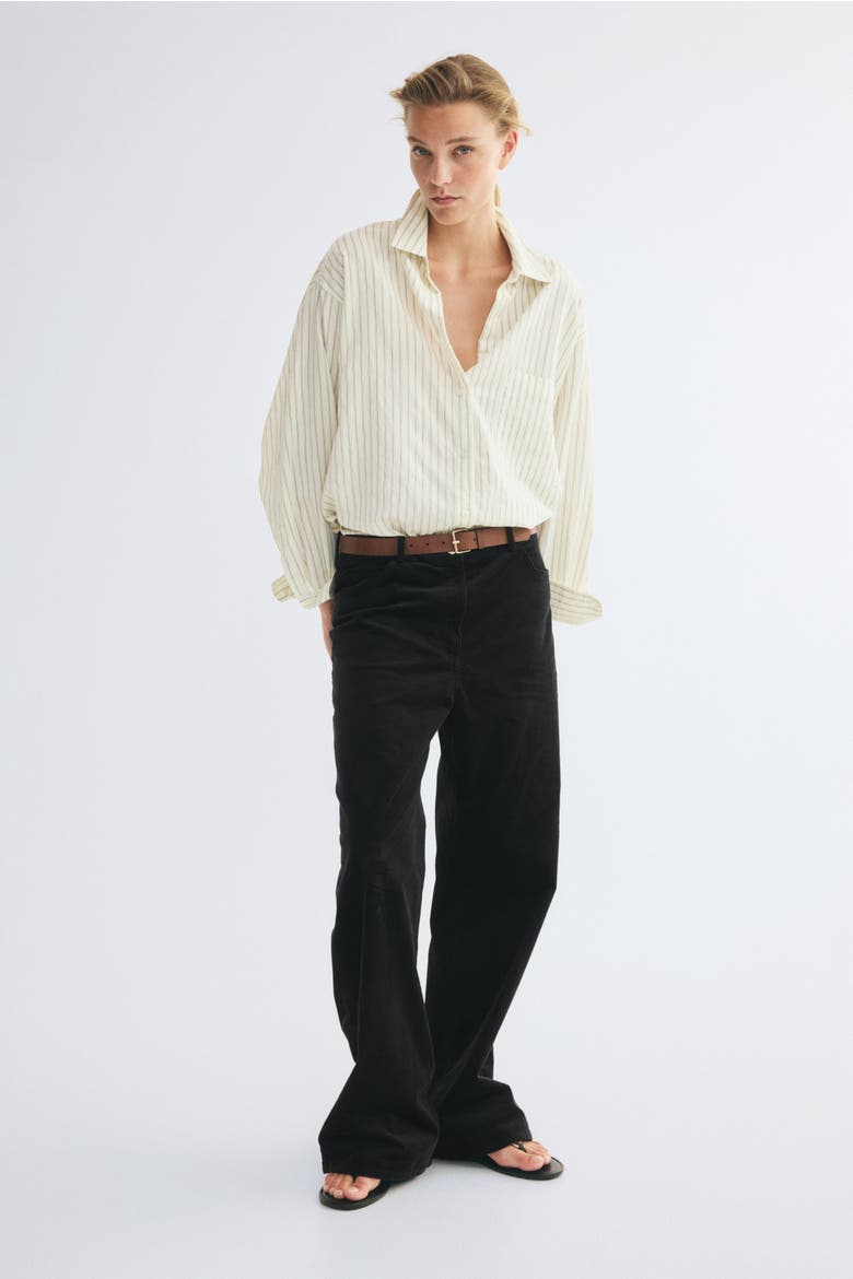 Cotton Corduroy Pants, Main, color, Black