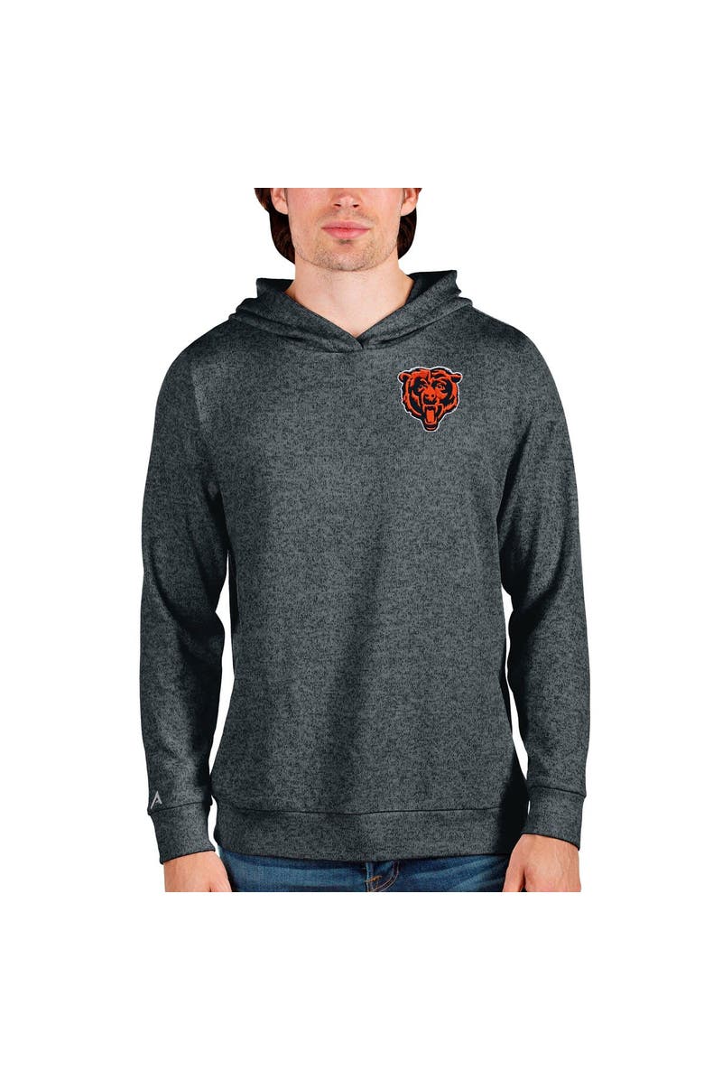 ANTIGUA Men's Antigua Heathered Charcoal Chicago Bears Bear Head Absolute Pullover Hoodie, Main, color, 