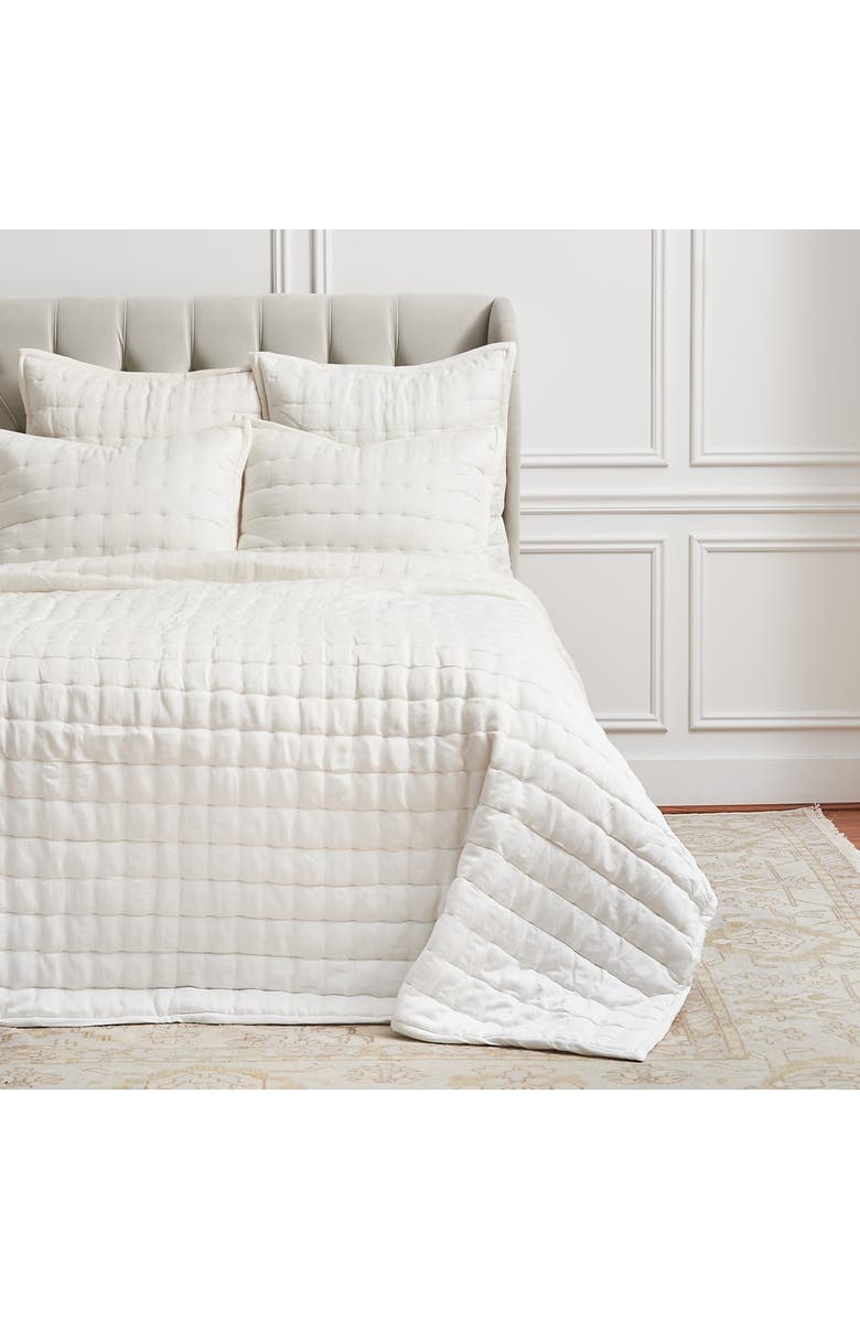 ELISABETH YORK 20" x 26" Tinsley Dove Cotton Standard Sham - Machine Washable, Alternate, color, White