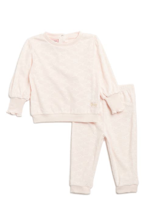 Debossed Velour Pullover & Joggers Set (Baby)