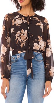 Parker Long Sleeve Double Tie Front Top