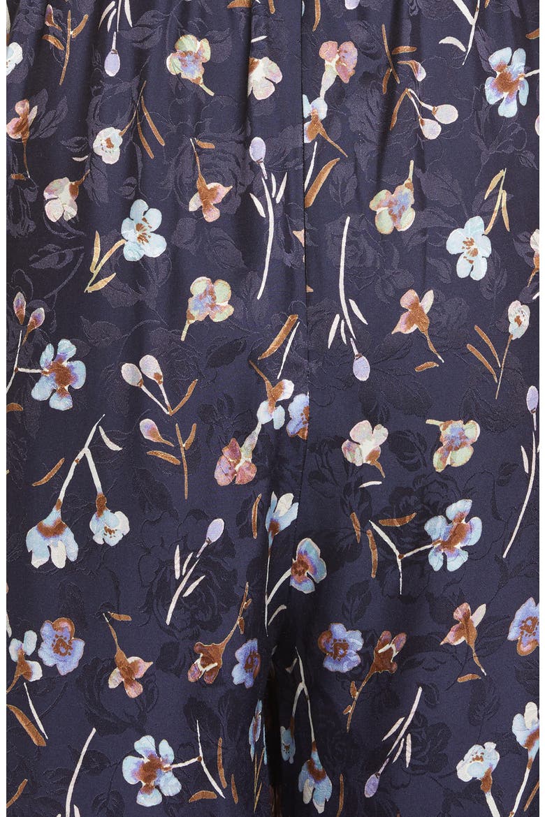 Aurelie Tie Floral Silk Blend Jumpsuit (Nordstrom Exclusive Color), Alternate, color, NAVY COMBO