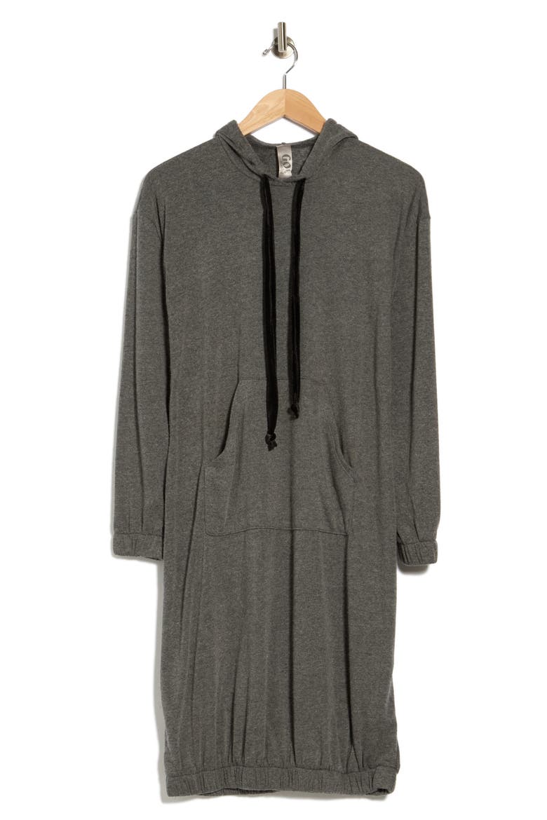 Hooded Sweatshirt Dress, Main, color, HEATHER GREY