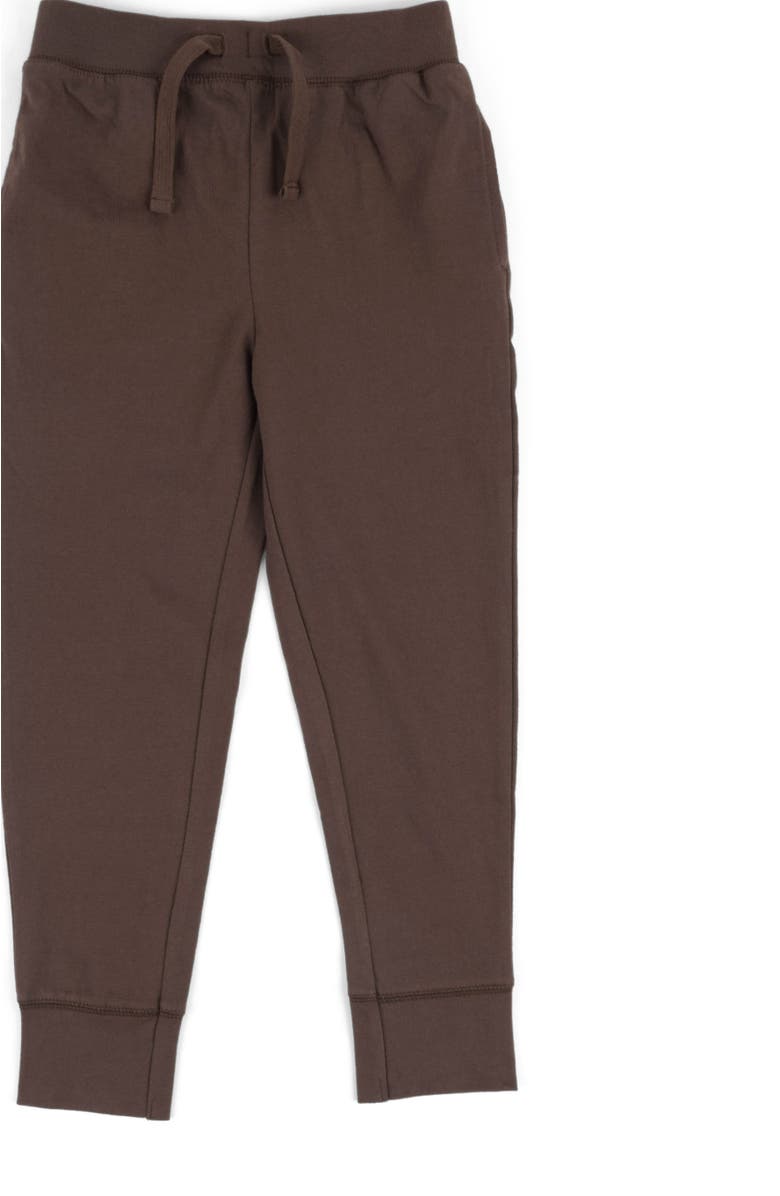 Leveret Kids 100% Cotton Lightweight Jogger Pants, Main, color, Brown