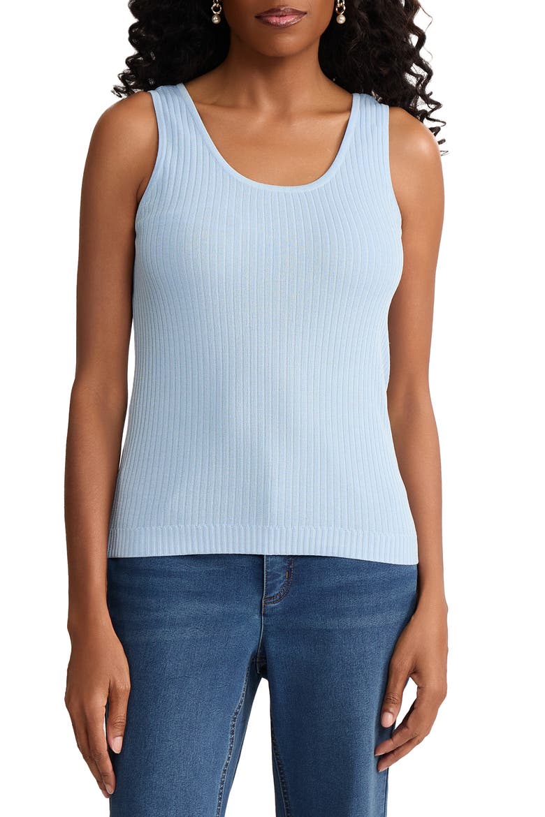 Scoop Neck Rib Sweater Tank, Main, color, BREEZE BLUE