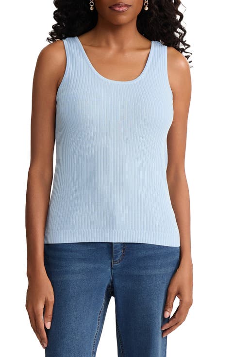 Scoop Neck Rib Sweater Tank