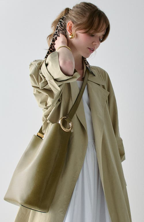 Kate Spade New York Halo Glazed Leather Bucket Bag In Green