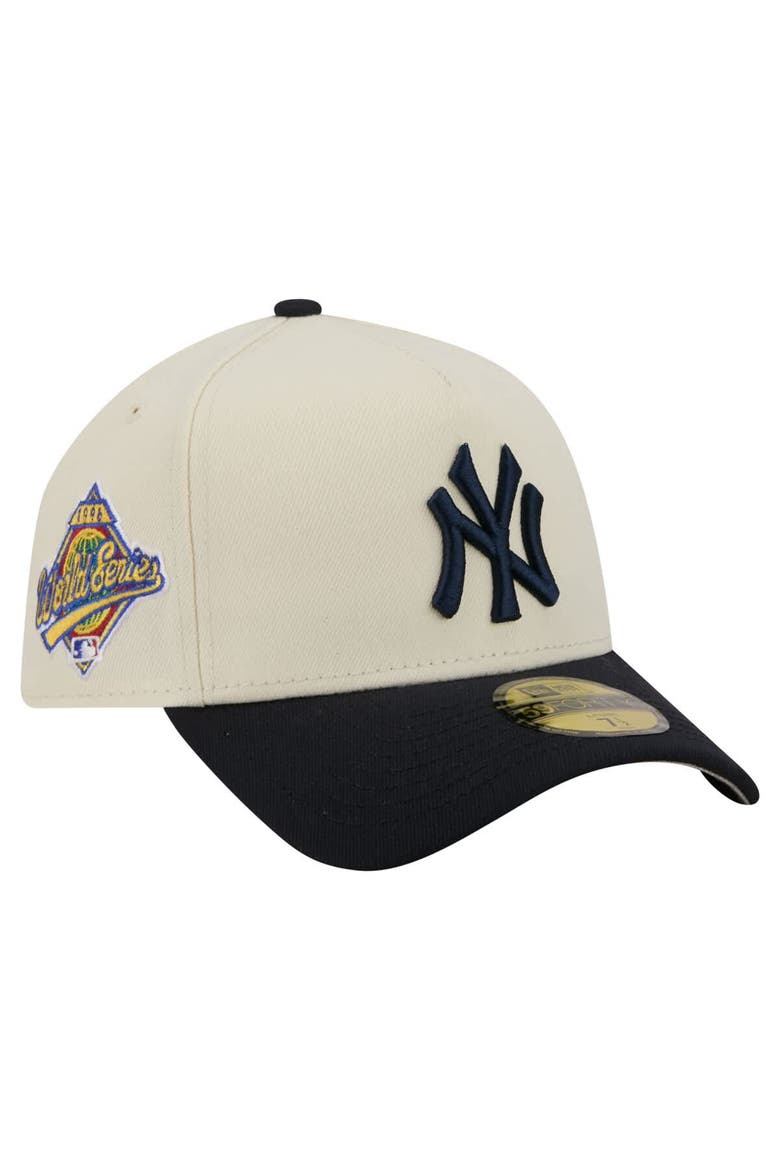 Men's New Era  Cream New York Yankees Chrome A-Frame 59FORTY Fitted Hat, Main, color, Cream