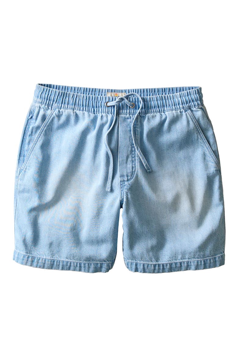 Saturaday Drawstring Denim Shorts, Alternate, color, LIGHTWASH