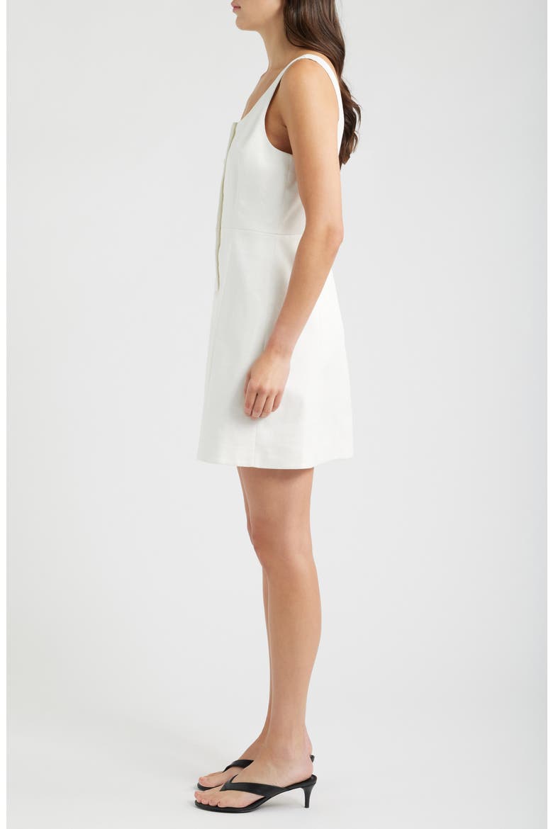 Sculpted Linen Minidress, Alternate, color, IVORY