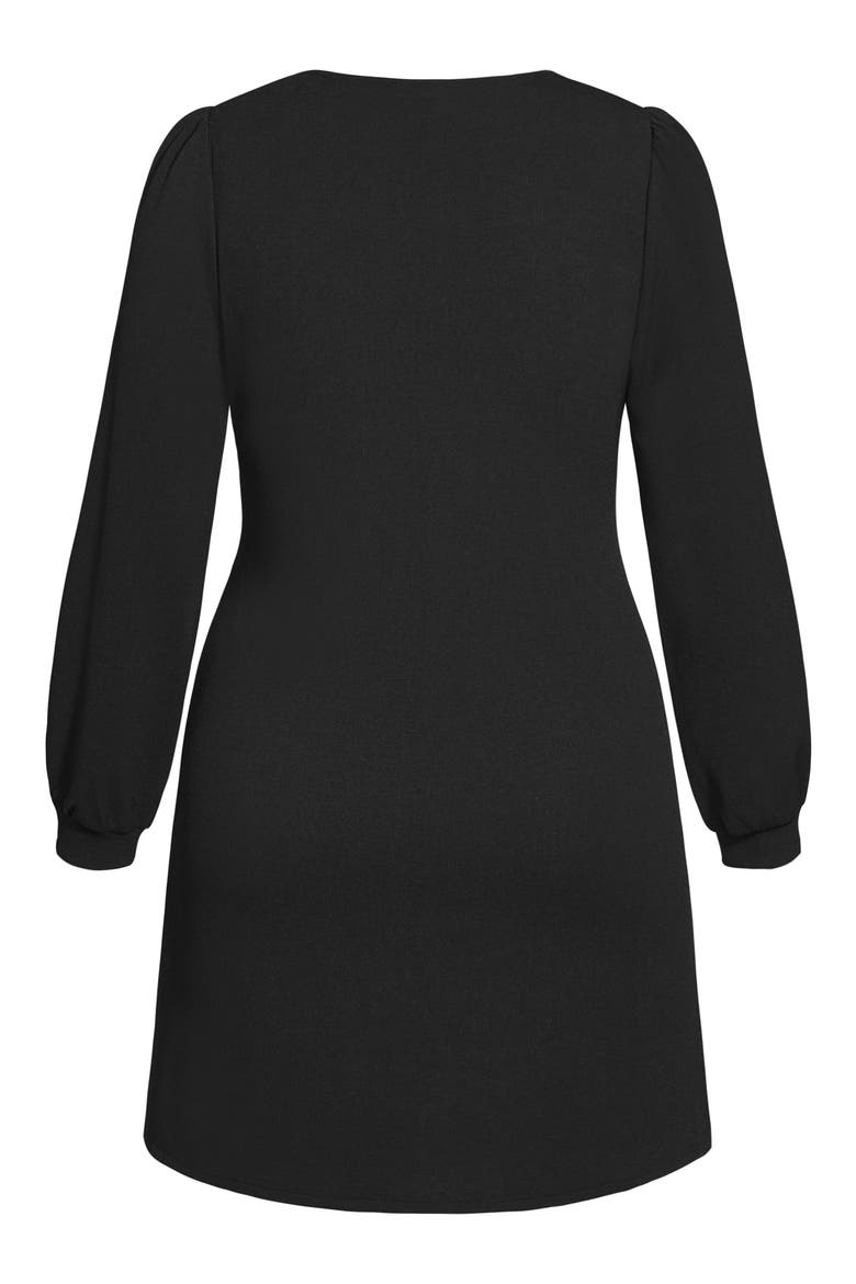 Quiero Long Sleeve Shift Dress, Alternate, color, BLACK