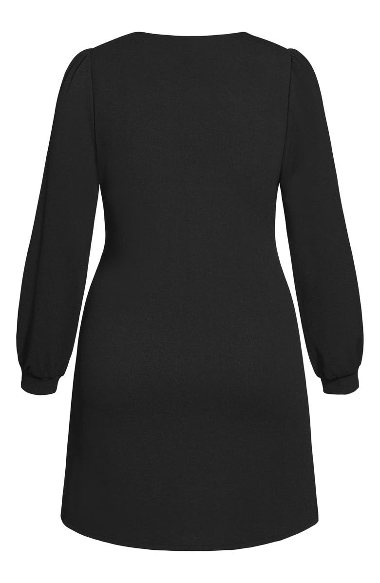 City Chic Quiero Long Sleeve Shift Dress, Alternate, color, 