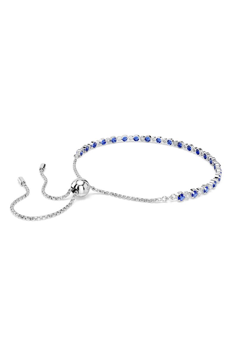 Swarovski Matrix Slider Tennis Bracelet, Alternate, color, Blue/ Silver