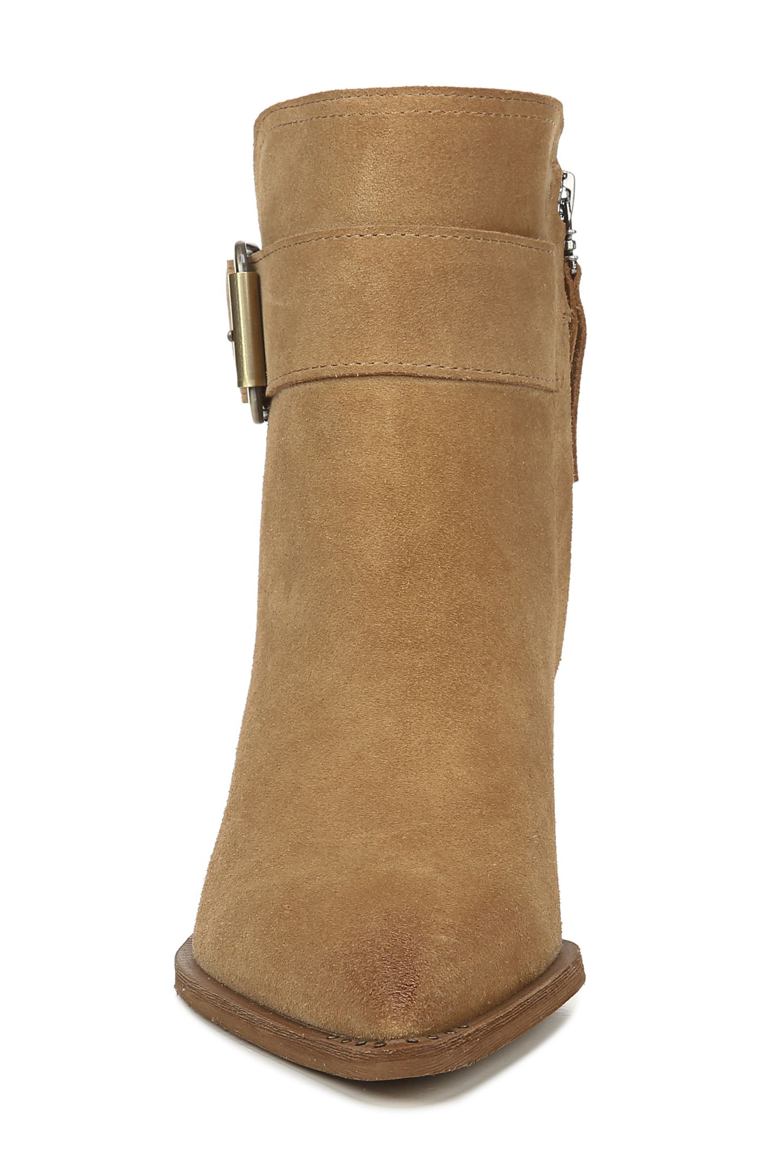 Leonia Pointed Toe Bootie, Alternate, color, GOLDEN CARAMEL SUEDE